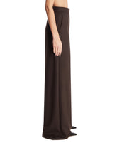Brown Camel Hair Wide-Leg Trousers | PDP | Antonia