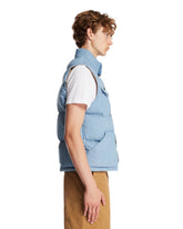 Blue Ervional Padded Denim Vest | PDP | Antonia