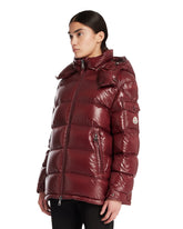 Burgundy Maire Short Down Jacket With Hood | PDP | Antonia