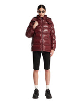 Burgundy Maire Short Down Jacket With Hood | PDP | Antonia