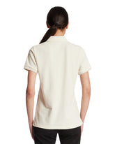 White Cotton Polo Shirt With Patch | PDP | Antonia