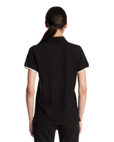 Black Cotton Polo Shirt With Patch | PDP | Antonia