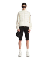 White Cotton and Nylon Zip-Up Sweatshirt | PDP | Antonia
