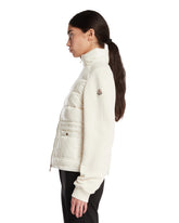 White Cotton and Nylon Zip-Up Sweatshirt | PDP | Antonia