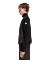 Black Wool Padded Zip Cardigan | PDP | Antonia