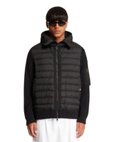 Black Hooded Padded Cardigan | PDP | Antonia
