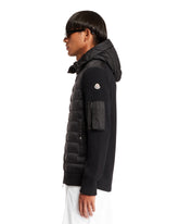 Black Hooded Padded Cardigan | PDP | Antonia