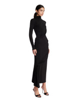 Black Draped High-Neck Dress | PDP | Antonia