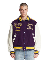 Purple Embroidered Varsity Jacket | PDP | Antonia