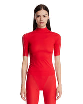 Red NikeSKIMS Studio Stretch Mock Neck Top | PDP | Antonia