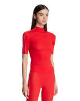 Red NikeSKIMS Studio Stretch Mock Neck Top | PDP | Antonia