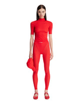 Red NikeSKIMS Studio Stretch Mock Neck Top | PDP | Antonia