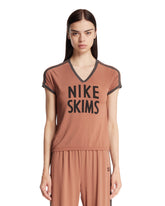 Brown NikeSKIMS V-Neck T-Shirt | PDP | Antonia