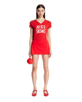 Red NikeSKIMS V-Neck T-Shirt | PDP | Antonia