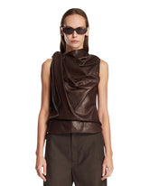 Brown Leather Side Formation Top | PDP | Antonia