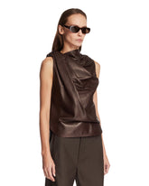 Brown Leather Side Formation Top | PDP | Antonia