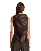 Brown Leather Side Formation Top | PDP | Antonia