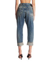 Blue High-Rise Crossover Jeans | PDP | Antonia
