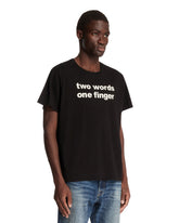 Black Two Words One Finger T-Shirt | PDP | Antonia