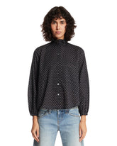 Black Polka Dot Cotton Shirt | PDP | Antonia