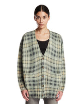 Green Check Wool and Cashmere Cardigan | PDP | Antonia