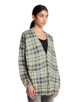 Green Check Wool and Cashmere Cardigan | PDP | Antonia