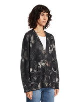 Gray Printed Cashmere Cardigan | PDP | Antonia