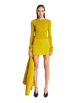 Ochre Yellow Ribbed Silk Top | PDP | Antonia