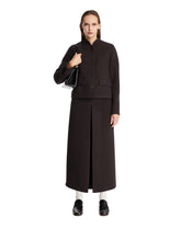 Gray Walker Wool Midi Skirt | PDP | Antonia