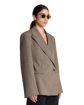 Beige Wool Hourglass Blazer | PDP | Antonia