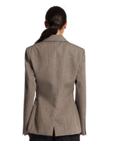 Beige Wool Hourglass Blazer | PDP | Antonia