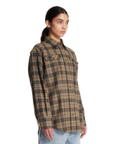 Camicia In Misto Lana A Quadri Marrone | PDP | Antonia