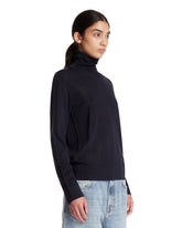 Maglione A Collo Alto In Lana Blu | PDP | Antonia