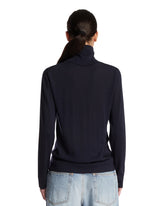 Maglione A Collo Alto In Lana Blu | PDP | Antonia