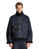 Levi's x Sacai Dark Blue Denim Sherpa Jacket | PDP | Antonia