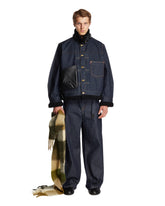 Levi's x Sacai Dark Blue Denim Sherpa Jacket | PDP | Antonia