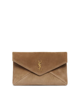 Beige Large Cassandre Envelope Pouch | PDP | Antonia