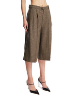 Brown Wool Culotte Trousers | PDP | Antonia
