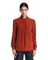 Orange Silk Ascot Blouse | PDP | Antonia
