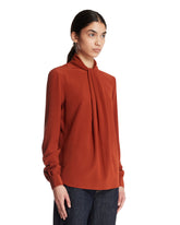 Blusa Ascot In Seta Arancione | PDP | Antonia