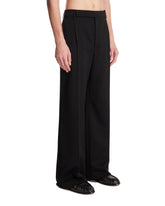 Black Fluid Wool Trousers | PDP | Antonia
