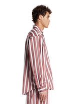 White Boardroom Striped Oversized Shirt | PDP | Antonia