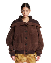Brown Leather Bomber Jacket | PDP | Antonia
