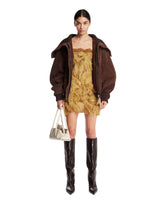 Brown Leather Bomber Jacket | PDP | Antonia