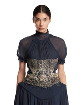 Top In Seta Con Ricami Nero | PDP | Antonia
