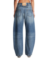 Blue Cotton Barrel Jeans | PDP | Antonia
