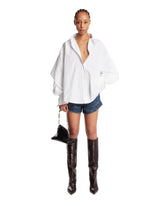 Blue Denim Cut-Out Shorts | PDP | Antonia