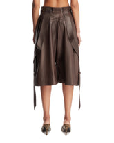 Brown Leather Bermuda Shorts | PDP | Antonia