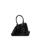 Black Crocodile-Effect Mini Sant Ambroeus Leather Bag | PDP | Antonia