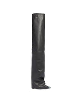 Gray Leather Thigh-High Boots | PDP | Antonia